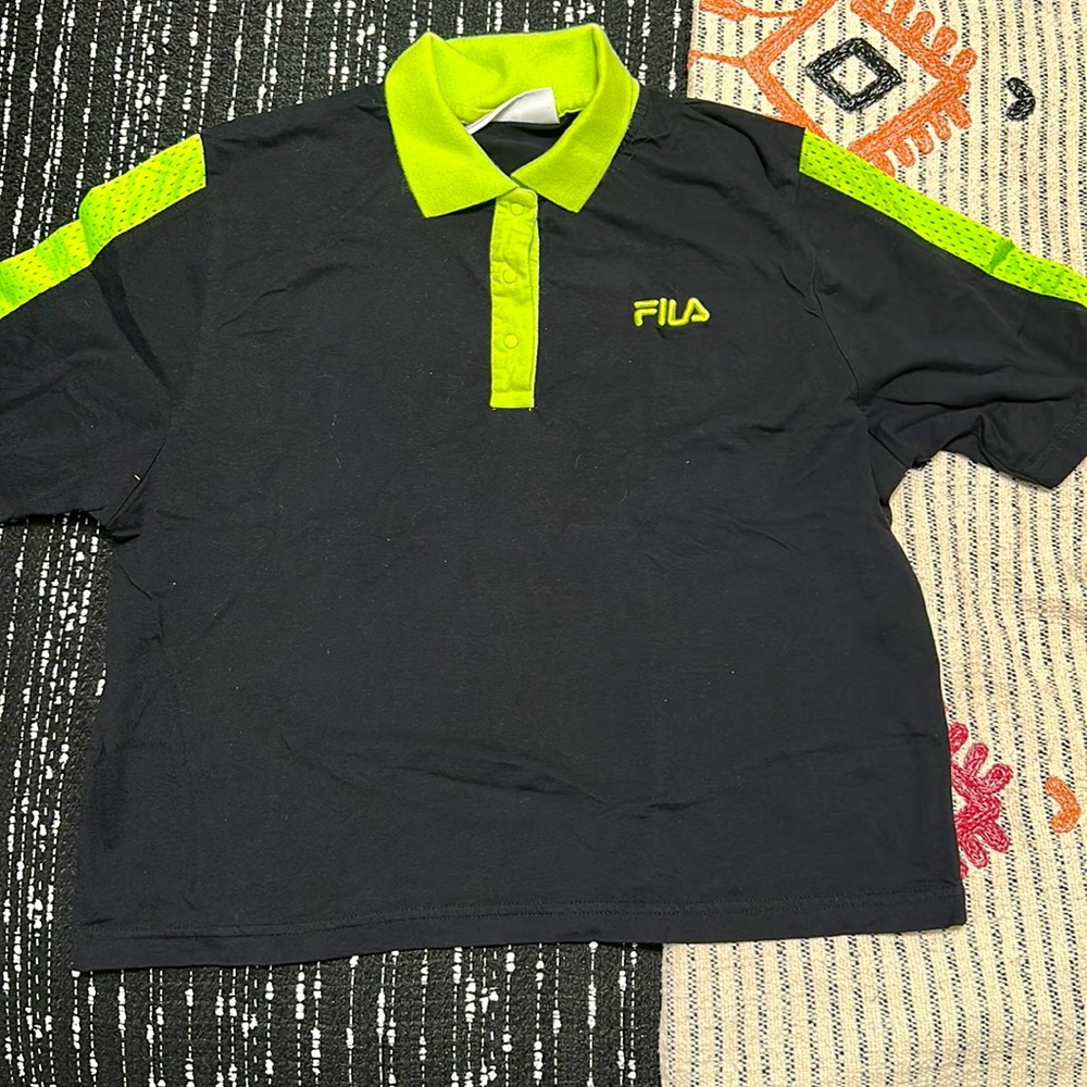FILA cropped polo shirt